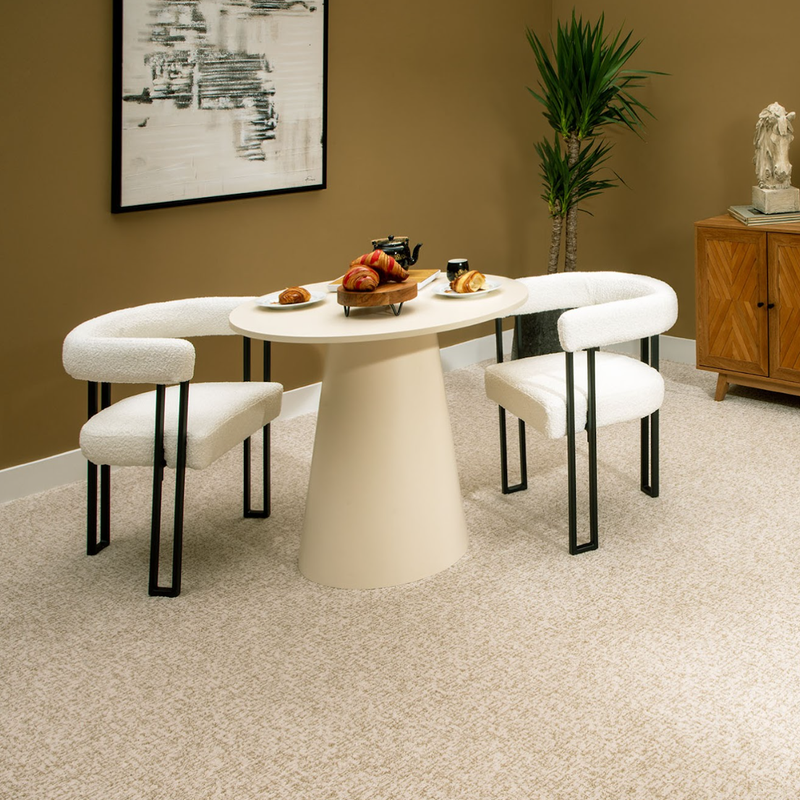 Durable SmartStrand carpet flooring in a dining room