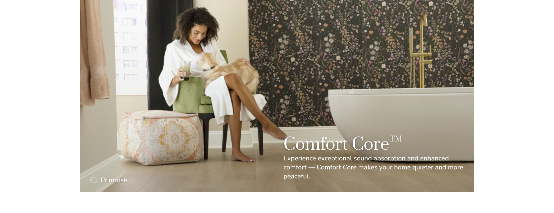 LuxeCraft Serenity Waterproof Flooring by Karastan in a luxury bathroom