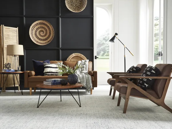 Stylish seating area in a Portland OR home with Masland Carpets