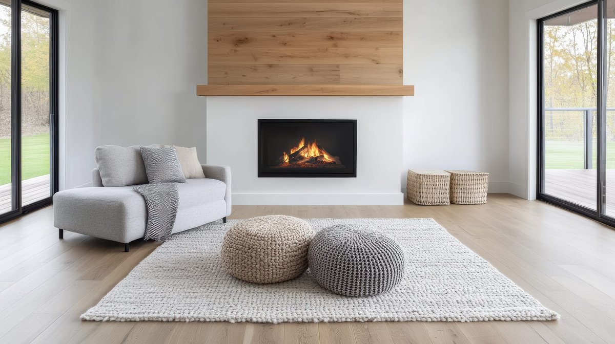 Stylish home with trendy area rug