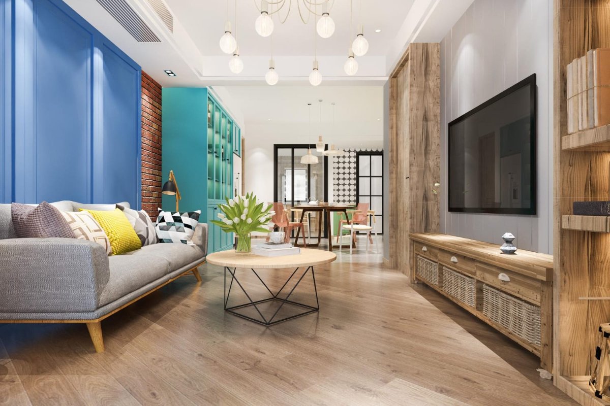 LVP flooring in a stylish Portland OR apartment